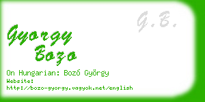 gyorgy bozo business card