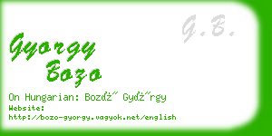 gyorgy bozo business card